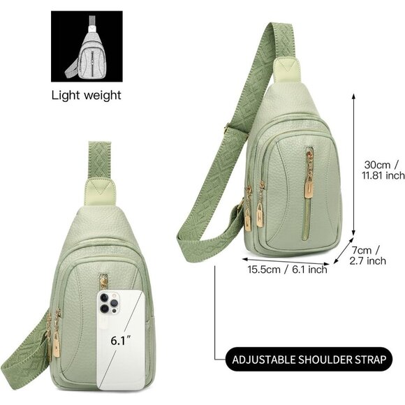 Leather Sling Bag Women Anti Theft Travel Purse for Casual and Daily Use - Picture 3 of 6